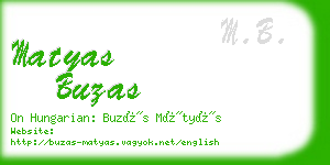 matyas buzas business card